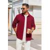 imageCOOFANDY Mens Overshirt Shacket Jacket Mens Textured Button Down Long Sleeve Shirts Fashion JacketWine Red