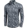 imageCOOFANDY Mens Paisley Cotton Long Sleeve Shirt Floral Print Casual Retro Button Down ShirtPattern 2