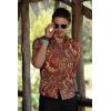 imageCOOFANDY Mens Paisley Cotton Long Sleeve Shirt Floral Print Casual Retro Button Down ShirtRed