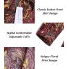 imageCOOFANDY Mens Paisley Cotton Long Sleeve Shirt Floral Print Casual Retro Button Down ShirtRed