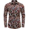 imageCOOFANDY Mens Paisley Cotton Long Sleeve Shirt Floral Print Casual Retro Button Down ShirtWine Red
