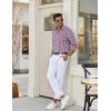 imageCOOFANDY Mens Plaid Button Down Shirt Cotton Long Sleeves Dress Shirt Wrinkle Free Casual Gingham ShirtBlue Red Gingham