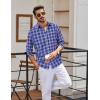 imageCOOFANDY Mens Plaid Button Down Shirt Cotton Long Sleeves Dress Shirt Wrinkle Free Casual Gingham ShirtBlue White Plaid