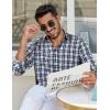 imageCOOFANDY Mens Plaid Button Down Shirt Cotton Long Sleeves Dress Shirt Wrinkle Free Casual Gingham ShirtDark Green Plaid