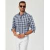 imageCOOFANDY Mens Plaid Button Down Shirt Cotton Long Sleeves Dress Shirt Wrinkle Free Casual Gingham ShirtDark Green Plaid