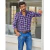 imageCOOFANDY Mens Plaid Button Down Shirt Cotton Long Sleeves Dress Shirt Wrinkle Free Casual Gingham ShirtNavy Blue Red Plaid