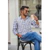 imageCOOFANDY Mens Plaid Button Down Shirt Cotton Long Sleeves Dress Shirt Wrinkle Free Casual Gingham ShirtWhite Yellow Plaid