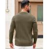 imageCOOFANDY Mens Polo Sweaters Long Sleeve V Neck Knit Polos Lightweight Casual Pullover SweaterArmy Green