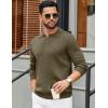 imageCOOFANDY Mens Polo Sweaters Long Sleeve V Neck Knit Polos Lightweight Casual Pullover SweaterArmy Green