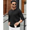 imageCOOFANDY Mens Polo Sweaters Long Sleeve V Neck Knit Polos Lightweight Casual Pullover SweaterBlack