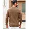 imageCOOFANDY Mens Polo Sweaters Long Sleeve V Neck Knit Polos Lightweight Casual Pullover SweaterBrown