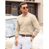 imageCOOFANDY Mens Polo Sweaters Long Sleeve V Neck Knit Polos Lightweight Casual Pullover SweaterCream