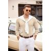imageCOOFANDY Mens Polo Sweaters Long Sleeve V Neck Knit Polos Lightweight Casual Pullover SweaterCream