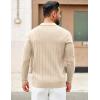 imageCOOFANDY Mens Polo Sweaters Long Sleeve V Neck Knit Polos Lightweight Casual Pullover SweaterCream