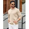 imageCOOFANDY Mens Polo Sweaters Long Sleeve V Neck Knit Polos Lightweight Casual Pullover SweaterCream