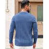 imageCOOFANDY Mens Polo Sweaters Long Sleeve V Neck Knit Polos Lightweight Casual Pullover SweaterDemin Blue