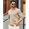 imageCOOFANDY Mens Polo Sweaters Long Sleeve V Neck Knit Polos Lightweight Casual Pullover SweaterKhaki