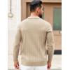 imageCOOFANDY Mens Polo Sweaters Long Sleeve V Neck Knit Polos Lightweight Casual Pullover SweaterKhaki
