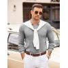 imageCOOFANDY Mens Polo Sweaters Long Sleeve V Neck Knit Polos Lightweight Casual Pullover SweaterLight Grey
