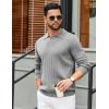 imageCOOFANDY Mens Polo Sweaters Long Sleeve V Neck Knit Polos Lightweight Casual Pullover SweaterLight Grey