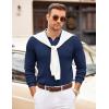 imageCOOFANDY Mens Polo Sweaters Long Sleeve V Neck Knit Polos Lightweight Casual Pullover SweaterNavy Blue