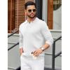 imageCOOFANDY Mens Polo Sweaters Long Sleeve V Neck Knit Polos Lightweight Casual Pullover SweaterWhite