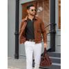 imageCOOFANDY Mens Quarter Zip Polo Sweater Long Sleeve Knit Polo Casual Lightweight Dress PulloverBlack