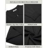 imageCOOFANDY Mens Quarter Zip Polo Sweater Long Sleeve Knit Polo Casual Lightweight Dress PulloverBlack