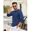 imageCOOFANDY Mens Quarter Zip Polo Sweater Long Sleeve Knit Polo Casual Lightweight Dress PulloverBlue