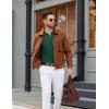 imageCOOFANDY Mens Quarter Zip Polo Sweater Long Sleeve Knit Polo Casual Lightweight Dress PulloverGreen
