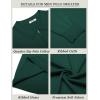 imageCOOFANDY Mens Quarter Zip Polo Sweater Long Sleeve Knit Polo Casual Lightweight Dress PulloverGreen