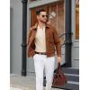 imageCOOFANDY Mens Quarter Zip Polo Sweater Long Sleeve Knit Polo Casual Lightweight Dress PulloverKhaki