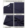 imageCOOFANDY Mens Quarter Zip Polo Sweater Long Sleeve Knit Polo Casual Lightweight Dress PulloverNavy Blue