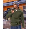 imageCOOFANDY Mens Quarter Zip Pullover Fleece Lined Sweatshirts Long Sleeve Mock Neck Sweater with PocketArmy Green