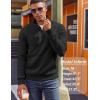 imageCOOFANDY Mens Quarter Zip Pullover Fleece Lined Sweatshirts Long Sleeve Mock Neck Sweater with PocketBlack