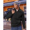 imageCOOFANDY Mens Quarter Zip Pullover Fleece Lined Sweatshirts Long Sleeve Mock Neck Sweater with PocketBlack