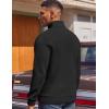 imageCOOFANDY Mens Quarter Zip Pullover Fleece Lined Sweatshirts Long Sleeve Mock Neck Sweater with PocketBlack