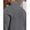 imageCOOFANDY Mens Quarter Zip Pullover Fleece Lined Sweatshirts Long Sleeve Mock Neck Sweater with PocketGrey