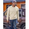 imageCOOFANDY Mens Quarter Zip Pullover Fleece Lined Sweatshirts Long Sleeve Mock Neck Sweater with PocketKhaki