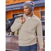 imageCOOFANDY Mens Quarter Zip Pullover Fleece Lined Sweatshirts Long Sleeve Mock Neck Sweater with PocketKhaki