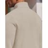 imageCOOFANDY Mens Quarter Zip Pullover Fleece Lined Sweatshirts Long Sleeve Mock Neck Sweater with PocketKhaki