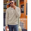 imageCOOFANDY Mens Quarter Zip Pullover Fleece Lined Sweatshirts Long Sleeve Mock Neck Sweater with PocketKhaki