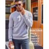 imageCOOFANDY Mens Quarter Zip Pullover Fleece Lined Sweatshirts Long Sleeve Mock Neck Sweater with PocketLight Grey