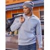 imageCOOFANDY Mens Quarter Zip Pullover Fleece Lined Sweatshirts Long Sleeve Mock Neck Sweater with PocketLight Grey