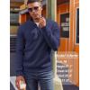 imageCOOFANDY Mens Quarter Zip Pullover Fleece Lined Sweatshirts Long Sleeve Mock Neck Sweater with PocketNavy Blue