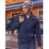 imageCOOFANDY Mens Quarter Zip Pullover Fleece Lined Sweatshirts Long Sleeve Mock Neck Sweater with PocketNavy Blue