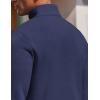 imageCOOFANDY Mens Quarter Zip Pullover Fleece Lined Sweatshirts Long Sleeve Mock Neck Sweater with PocketNavy Blue