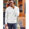 imageCOOFANDY Mens Quarter Zip Pullover Fleece Lined Sweatshirts Long Sleeve Mock Neck Sweater with PocketWhite