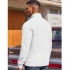 imageCOOFANDY Mens Quarter Zip Pullover Fleece Lined Sweatshirts Long Sleeve Mock Neck Sweater with PocketWhite