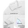 imageCOOFANDY Mens Quarter Zip Pullover Fleece Lined Sweatshirts Long Sleeve Mock Neck Sweater with PocketWhite